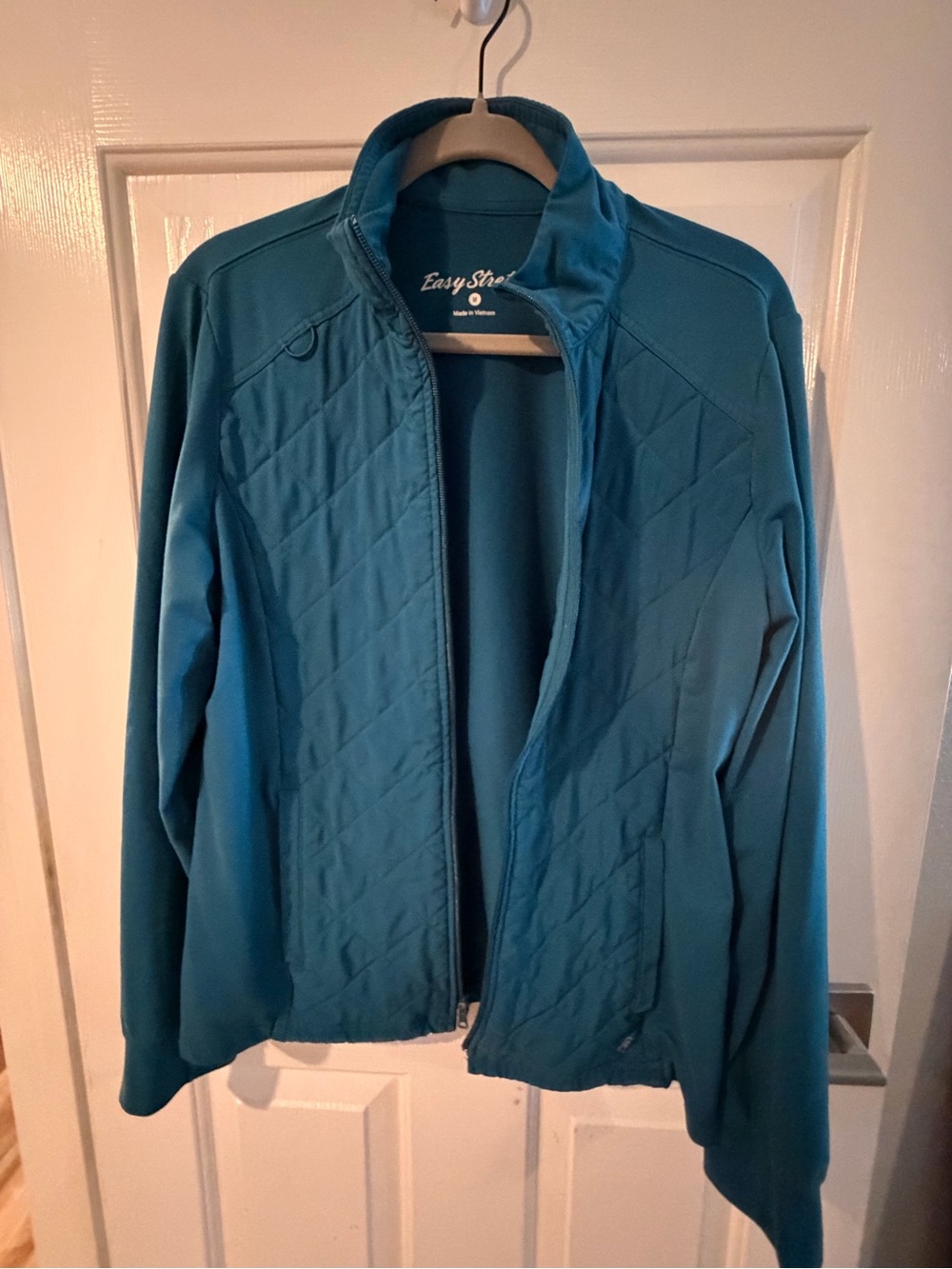 Easy Stretch Caribbean Blue/Teal Quilted-Front Scrub Jacket